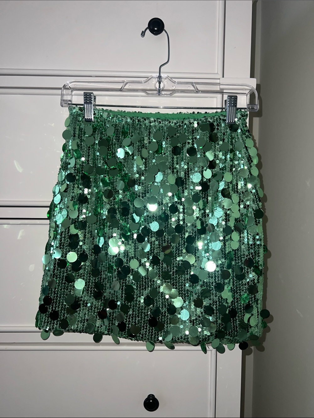 Green Sequin Mini Skirt - Party Ready